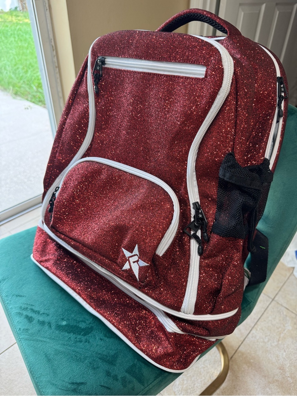 Rebel Athletic Red Glitter Cheer Backpack